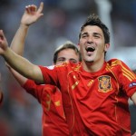 El delantero asturiano David Villa celebra la EURO 2008 obtenido con la selección española