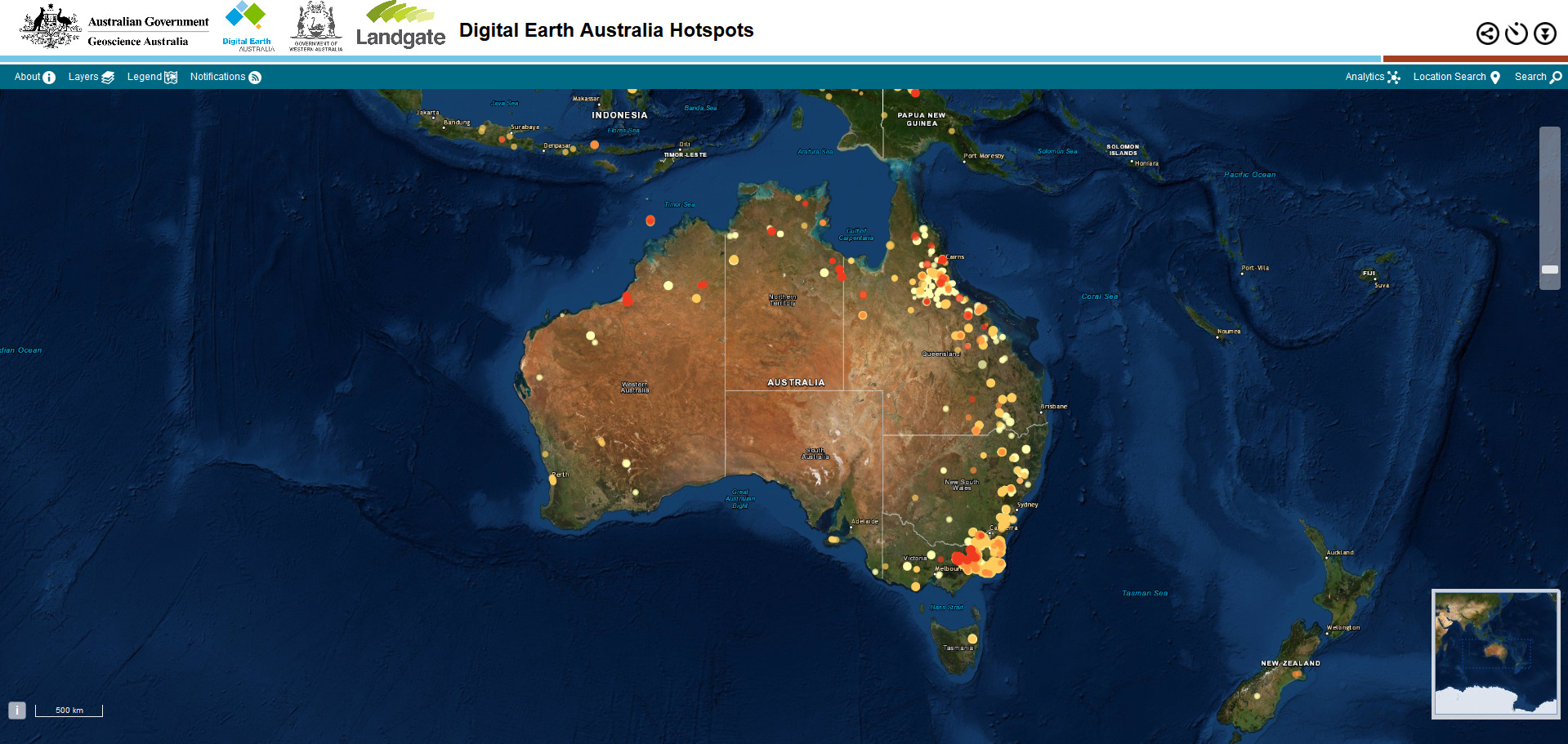 mapa de incendios de Australia