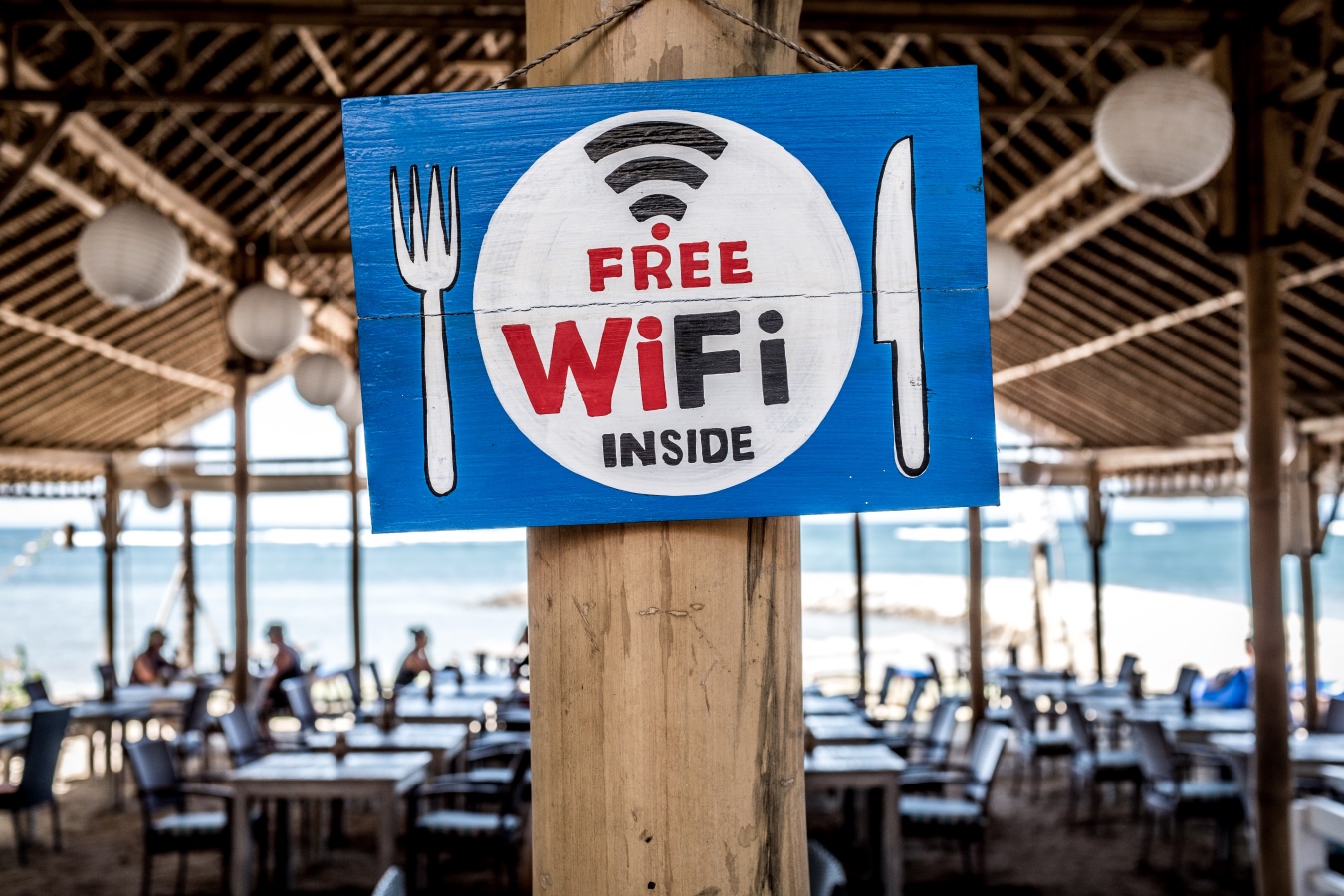 Wifi gratuita en un restaurante