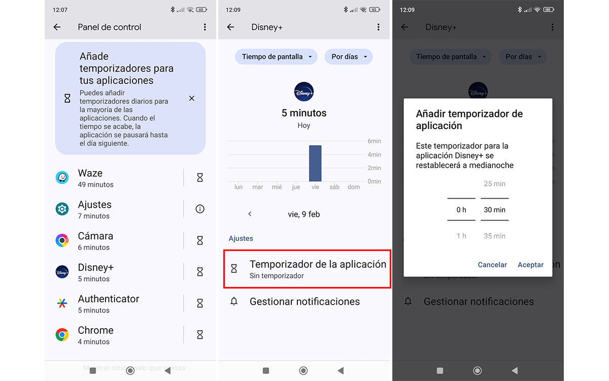 tiempo de uso Android