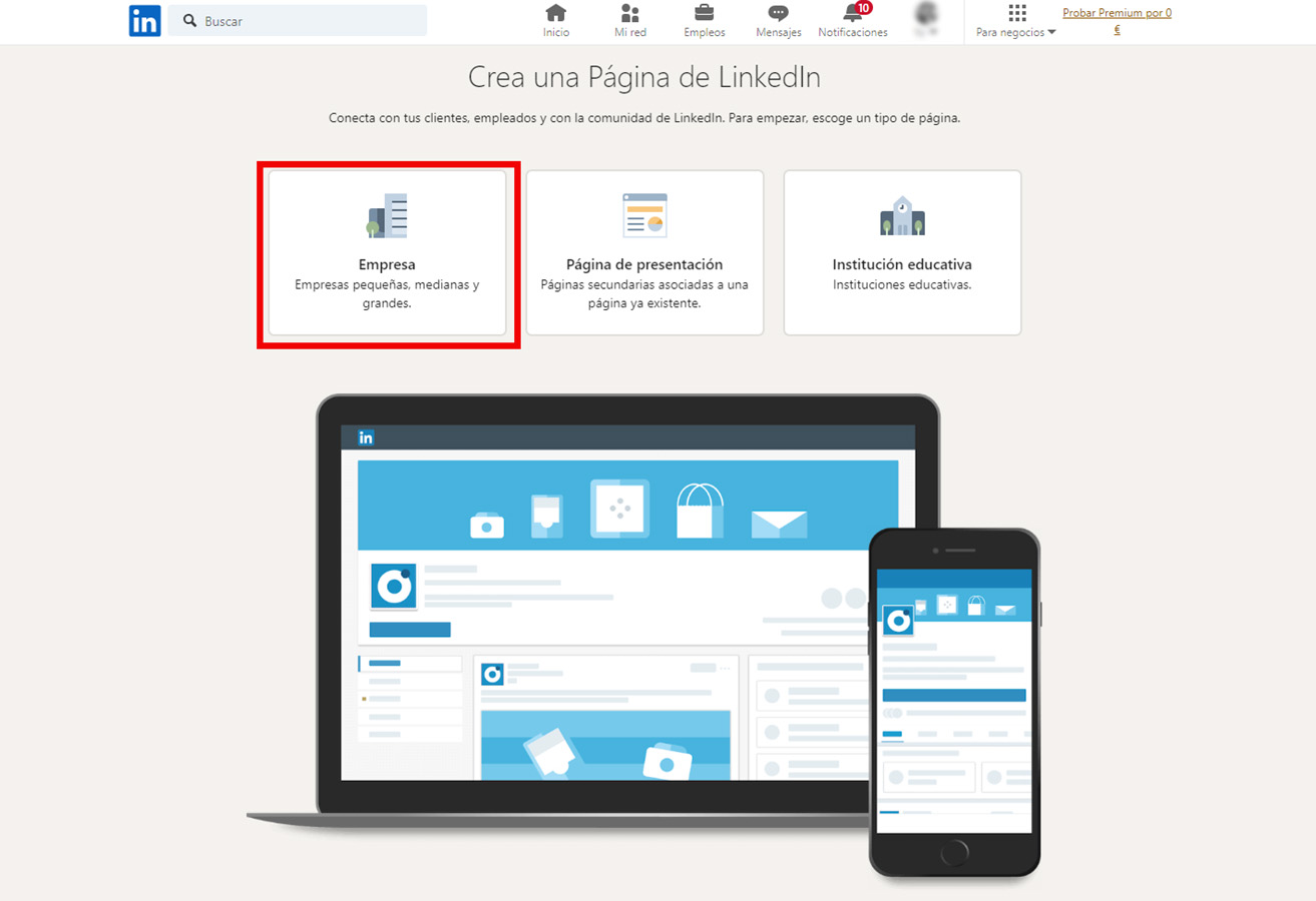 crear empresa linkedin