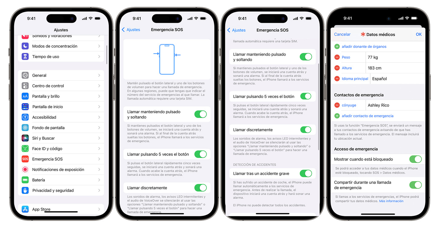 Configurar y activar SOS en iPhone