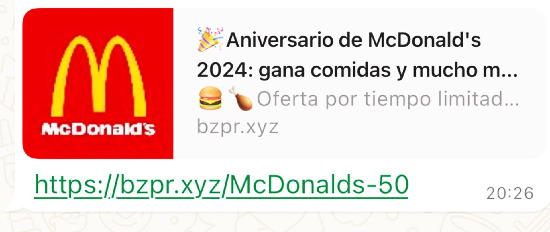 McDonalds WhatsApp