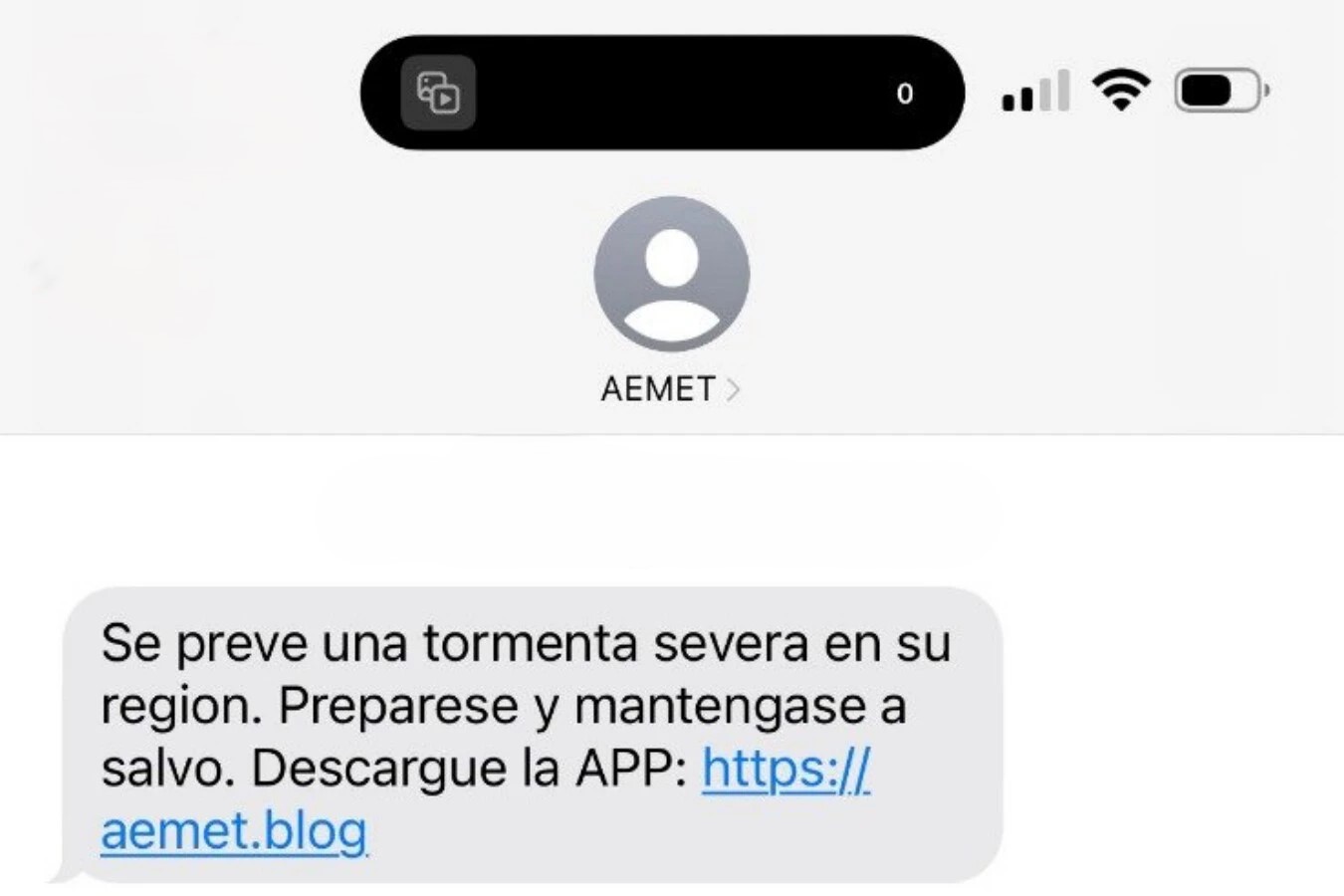 alertas de la AEMET SMS estafa